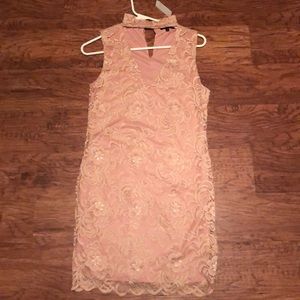 Pink lace dress